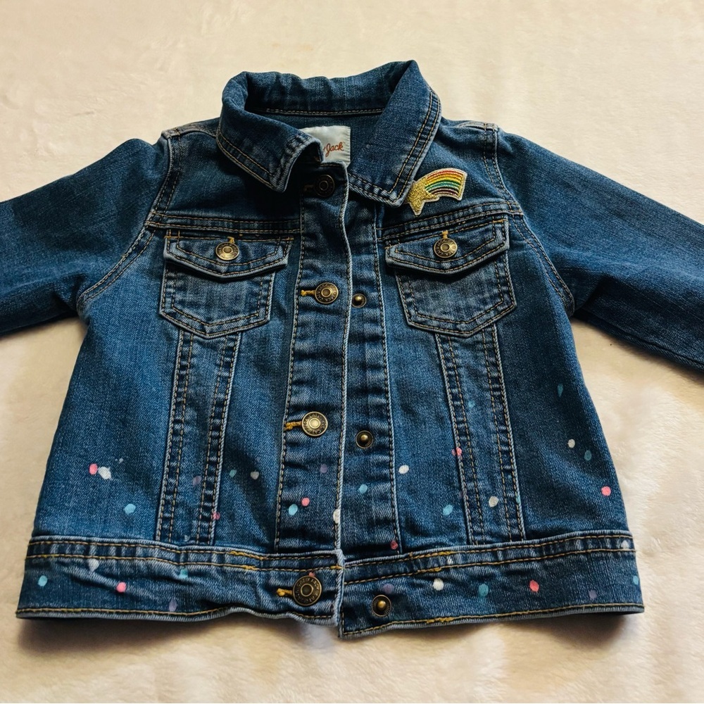 Cat & Jack Unicorn Denim Jacket Size 3T EUC
